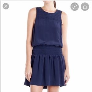 Joie smocked waist silk dress